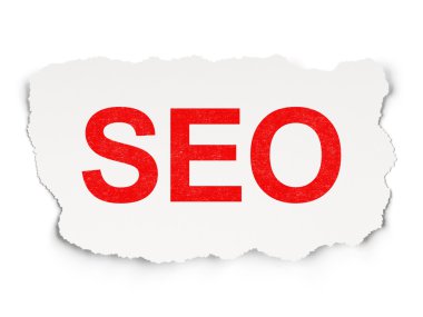 Web tasarım konsepti: Kağıt arka plan üzerinde Seo