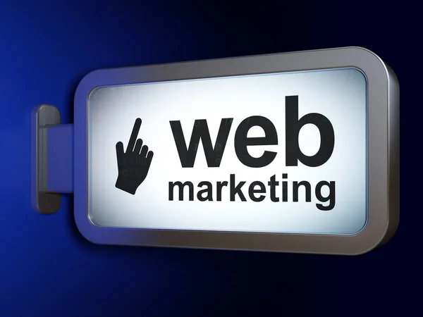 Concepto de desarrollo web: Web Marketing y Mouse Cursor en billb — Foto de Stock