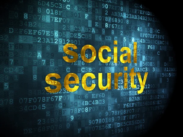 Güvenlik kavramı: sosyal güvenlik dijital arka plan üzerinde — Stok fotoğraf