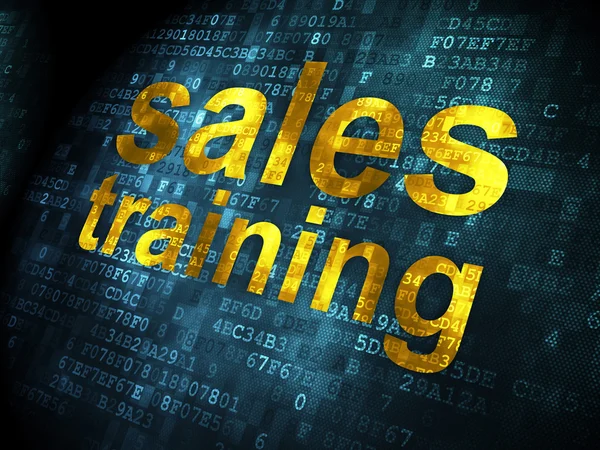 Koncepcji reklamy: sprzedaż szkoleń na tle cyfrowy — Zdjęcie stockowe