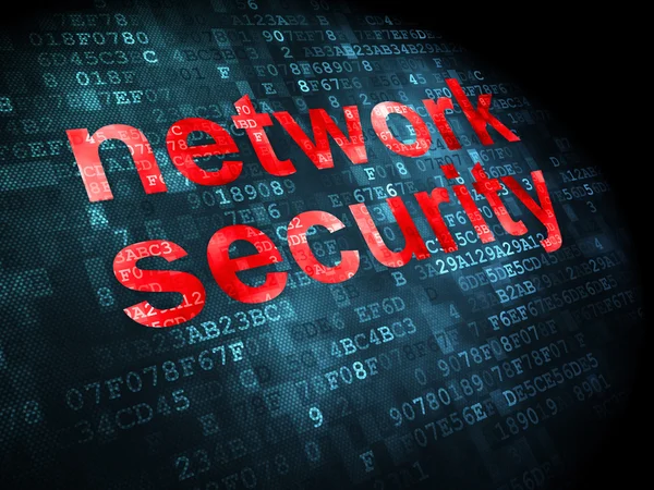 Concept de confidentialité : Sécurité des réseaux sur fond numérique — Photo