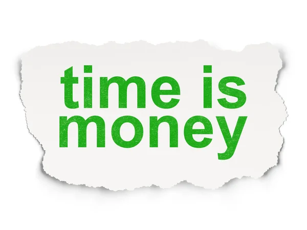 Концепція часу: Час це гроші на фоні паперу — стокове фото