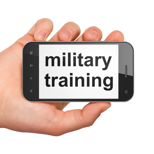 Concepto educativo: Entrenamiento militar en smartphone — Foto de Stock