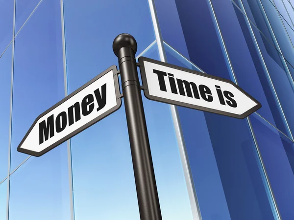 Tijdlijn concept: tijd is geld op het opbouwen van achtergrond — Stockfoto