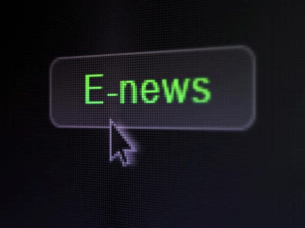 Concepto de noticias: E-news on digital button background — Foto de Stock