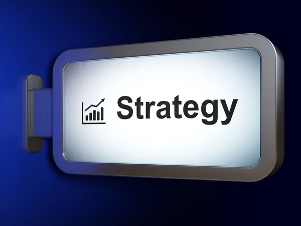 Concepto de negocio: estrategia y gráfico de crecimiento en el backgro de la cartelera —  Fotos de Stock