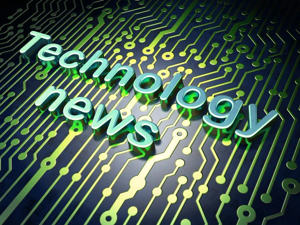 News concept: Technology News on circuit board background — Stock Photo, Image