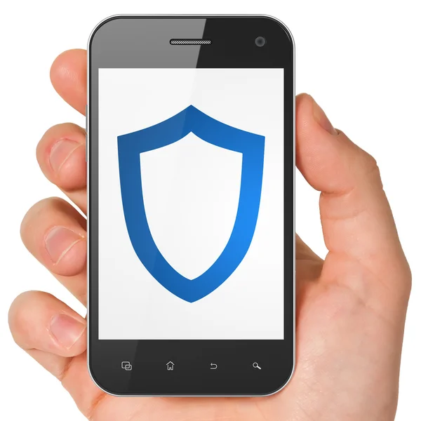 Concepto de privacidad: Contoured Shield en el smartphone — Foto de Stock