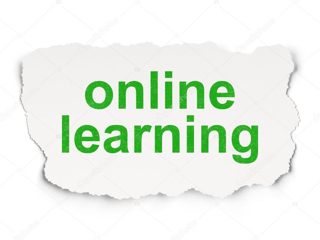 Education concept: Online Learning on Paper background