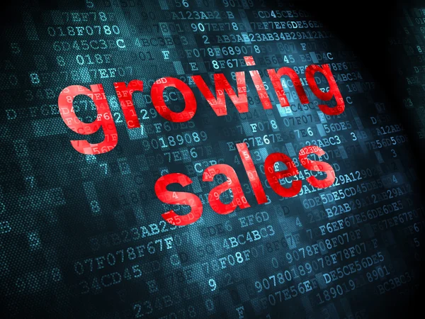 Koncepcja Biznesowa: wzrost sprzedaży na tle cyfrowy — Zdjęcie stockowe