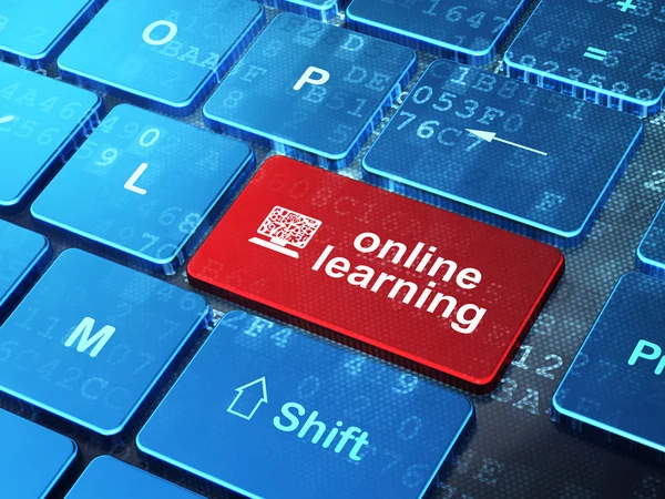 Conceito de educação: Computer Pc e Online Learning no computador k — Fotografia de Stock