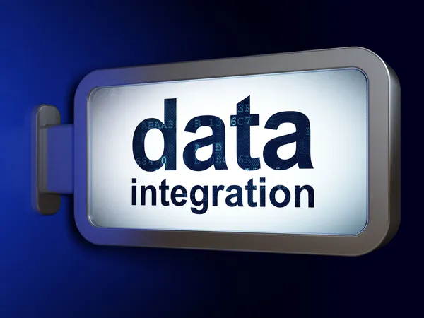 Concepto de información: Integración de datos en el fondo de la cartelera — Foto de Stock