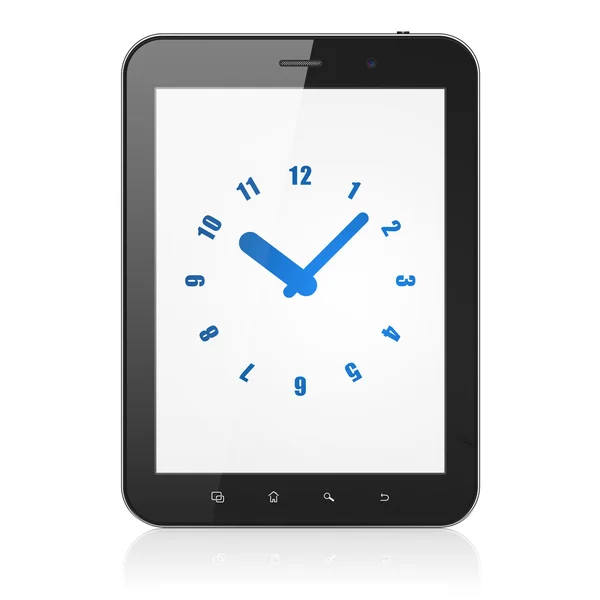 Concetto di tempo: Orologio su computer tablet pc — Foto Stock