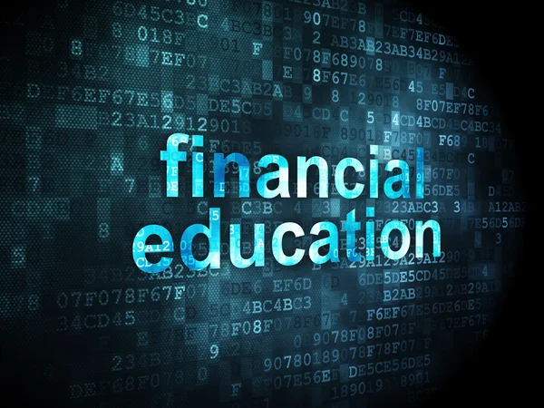Концепция образования: Финансовое образование на цифровом фоне — стоковое фото