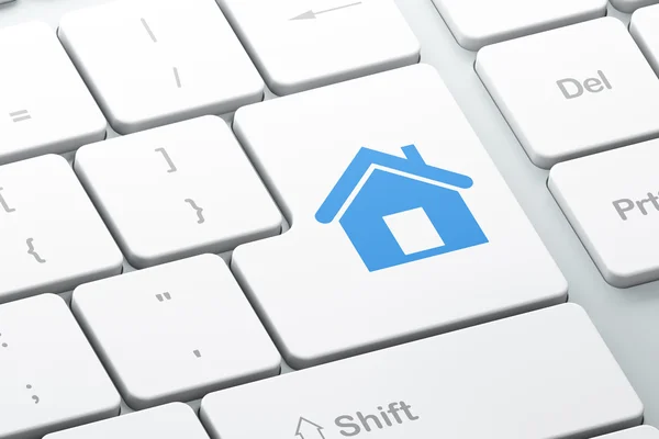 Finance concept: Home on computer keyboard background — Stock Photo, Image