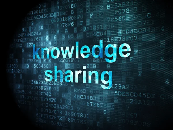 Conceito de educação: Compartilhamento de conhecimento sobre fundo digital — Fotografia de Stock