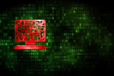 Eğitim kavramı: bilgisayar dijital arka plan üstünde Pc