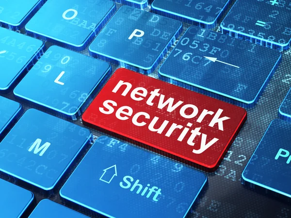 Skydd koncept: Network Security på dator tangentbord bakgrunds — Stockfoto