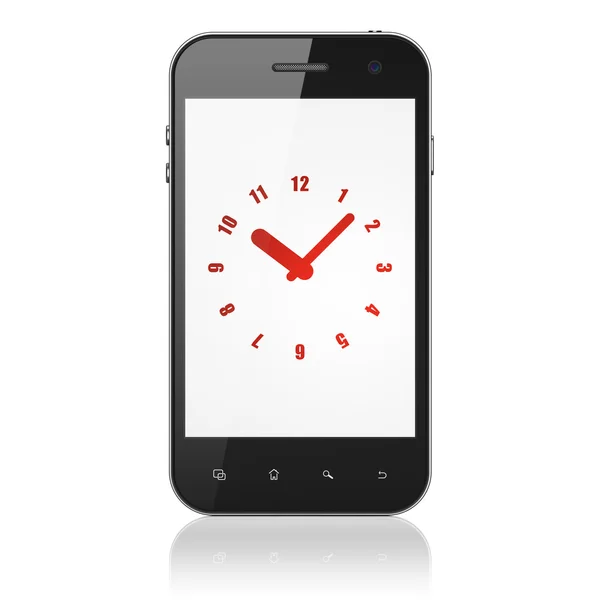 Timeline concept: Clock on smartphone — Stock Photo, Image