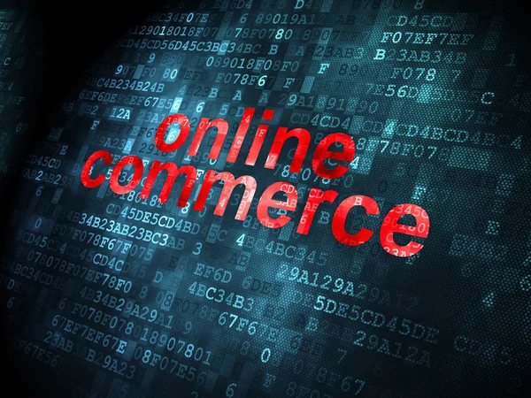Concepto de negocio: Comercio en línea sobre fondo digital —  Fotos de Stock