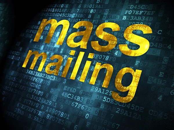 Reclame concept: massa Mailing op digitale achtergrond — Stockfoto