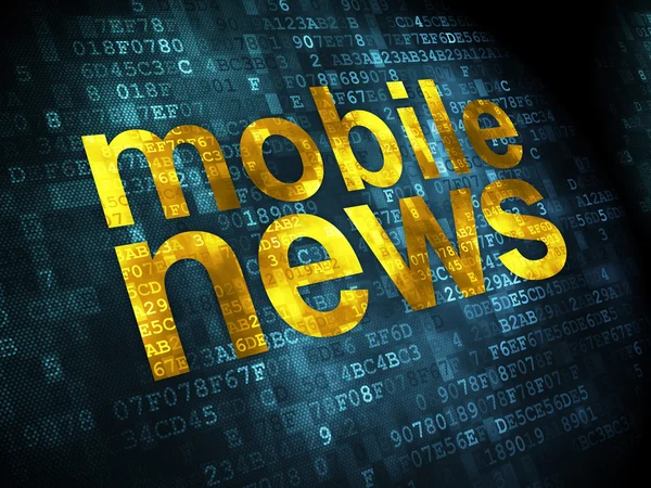 Concetto di novità: Mobile News su sfondo digitale — Foto Stock