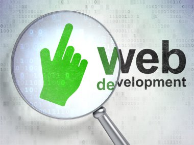 Web tasarım konsepti: fare imlecini ve optica ile Web geliştirme