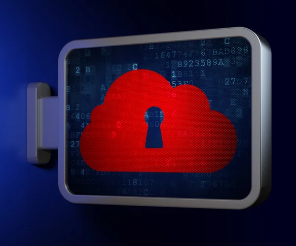 Conceito de computação em nuvem: Cloud With Keyhole on billboard backgro — Fotografia de Stock