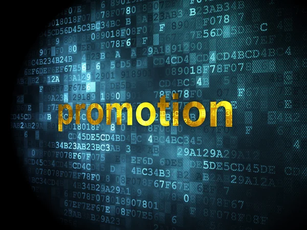 Conceito de publicidade: Promoção em fundo digital — Fotografia de Stock