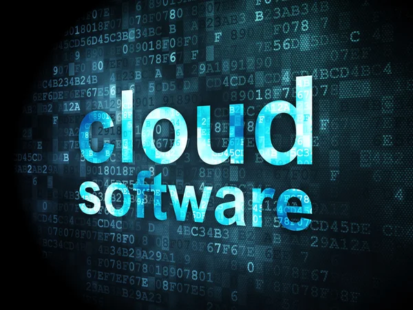 Cloud-Computing-Konzept: Cloud-Software auf digitalem Hintergrund — Stockfoto