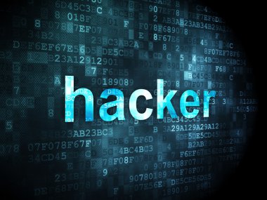 Gizlilik kavramı: Hacker dijital arka plan üzerinde
