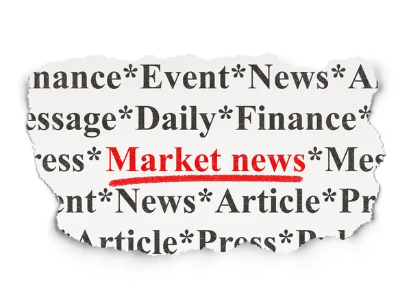 Nachrichtenkonzept: Marktnachrichten auf Papier — Stockfoto