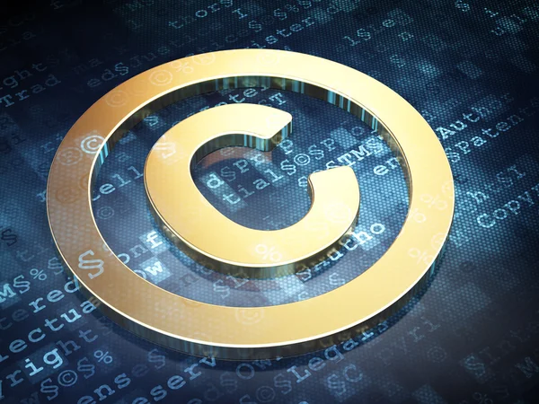 Concept de droit : Golden Copyright sur fond numérique — Photo