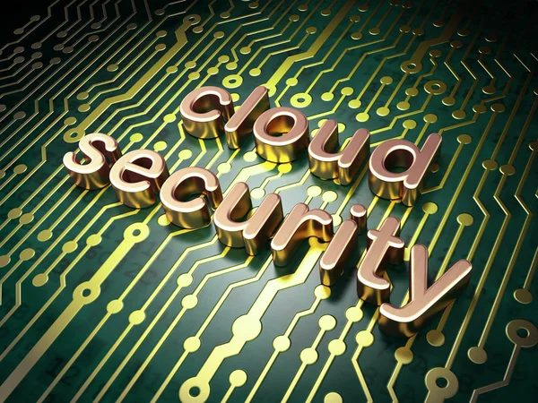 Concepto de tecnología Cloud: Seguridad Cloud en placa de circuito backgr — Foto de Stock