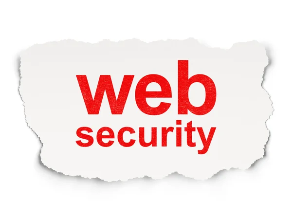 Concepto de desarrollo web: Seguridad web sobre fondo de papel — Foto de Stock
