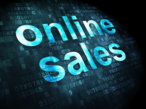 Маркетинговая концепция: онлайн-продажи на цифровом фоне — стоковое фото