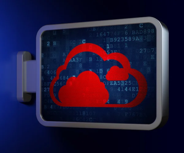 Concept de Cloud Computing : Cloud sur fond de panneau d'affichage — Photo