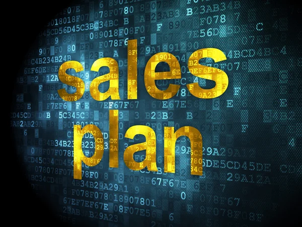 Concepto de marketing: Plan de ventas sobre fondo digital — Foto de Stock