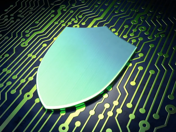 Security concept: Shield on circuit board background — Stock Photo, Image