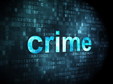 Emniyet konsepti: suç dijital arka plan üzerinde
