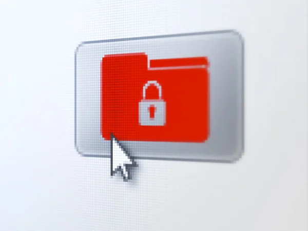 Bedrijfsconcept: Folder met Lock op digitale knop achtergrond — Stockfoto
