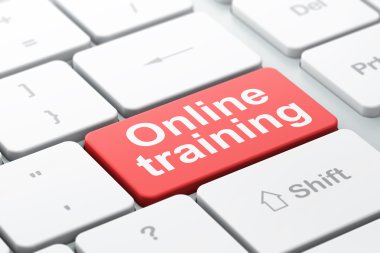 eğitimi kavramı: bilgisayar klavye backgrou online eğitim