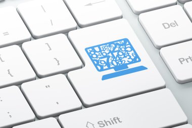 Eğitim kavramı: bilgisayar Pc bilgisayar klavye arka plan üzerinde