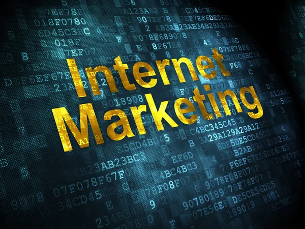 Conceito de marketing: Marketing na Internet sobre fundo digital — Fotografia de Stock