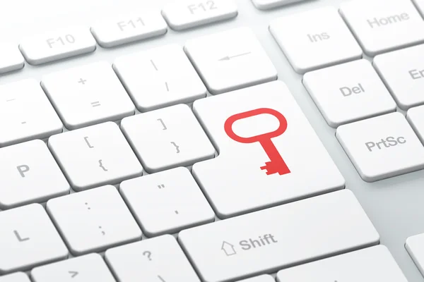 Bezpečnostní koncepce: klíče na pozadí klávesnice počítače — Stock fotografie