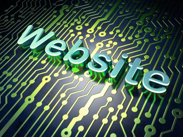 SEO web development concept: Website on circuit board background — Stock Photo, Image