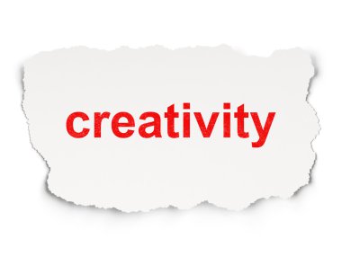 Reklam kavramı: yaratıcılık kağıt arka plan üzerinde