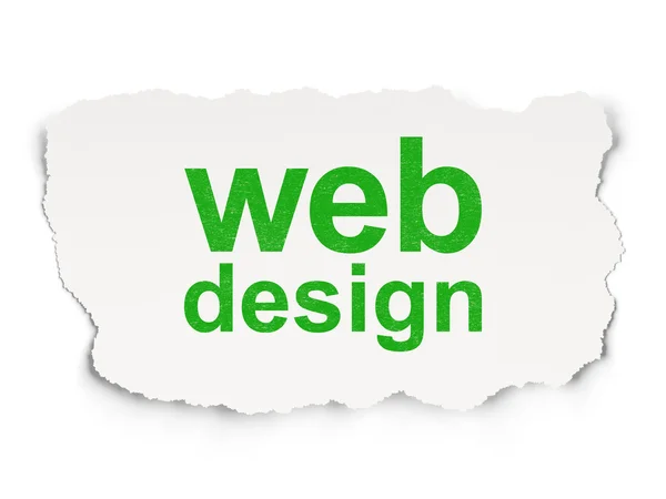 Web ontwikkelingsconcept: webdesign op papier achtergrond — Stockfoto