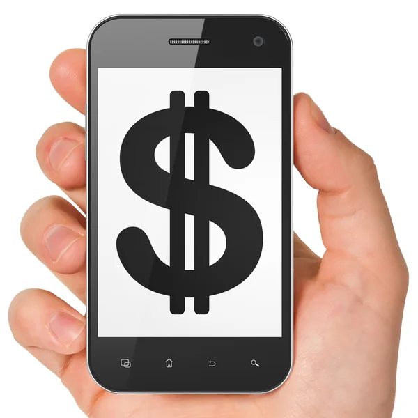 Currency concept: Dollar on smartphone — Stock Photo, Image