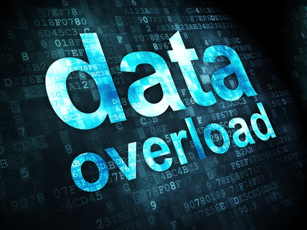 Concepto de datos: sobrecarga de datos sobre fondo digital — Foto de Stock